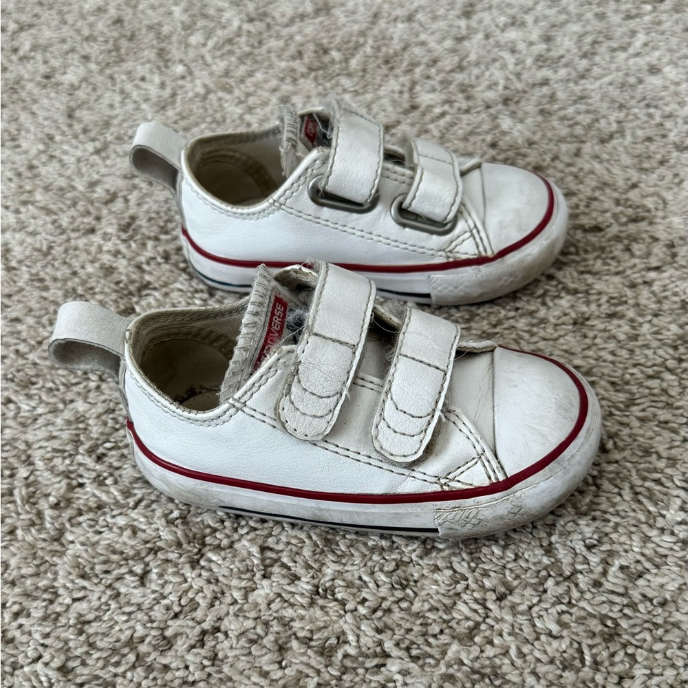 Converse all star white Velcro sneakers toddler size 5